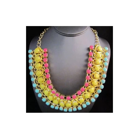 NASZYJNIK KOLIA KRYSZTAŁOWY KOLOROWY N421