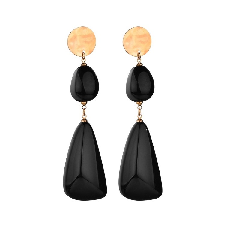 Kolczyki wiszące czarne K1044CZ