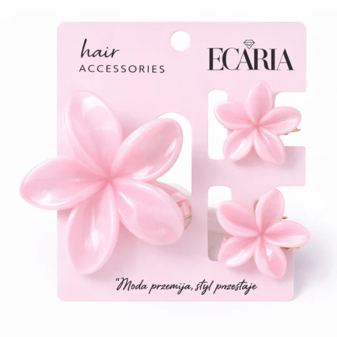 Zestaw spinek do włosów klamer 3w1, kwiat XL + 2 szt. mini spinek SP443