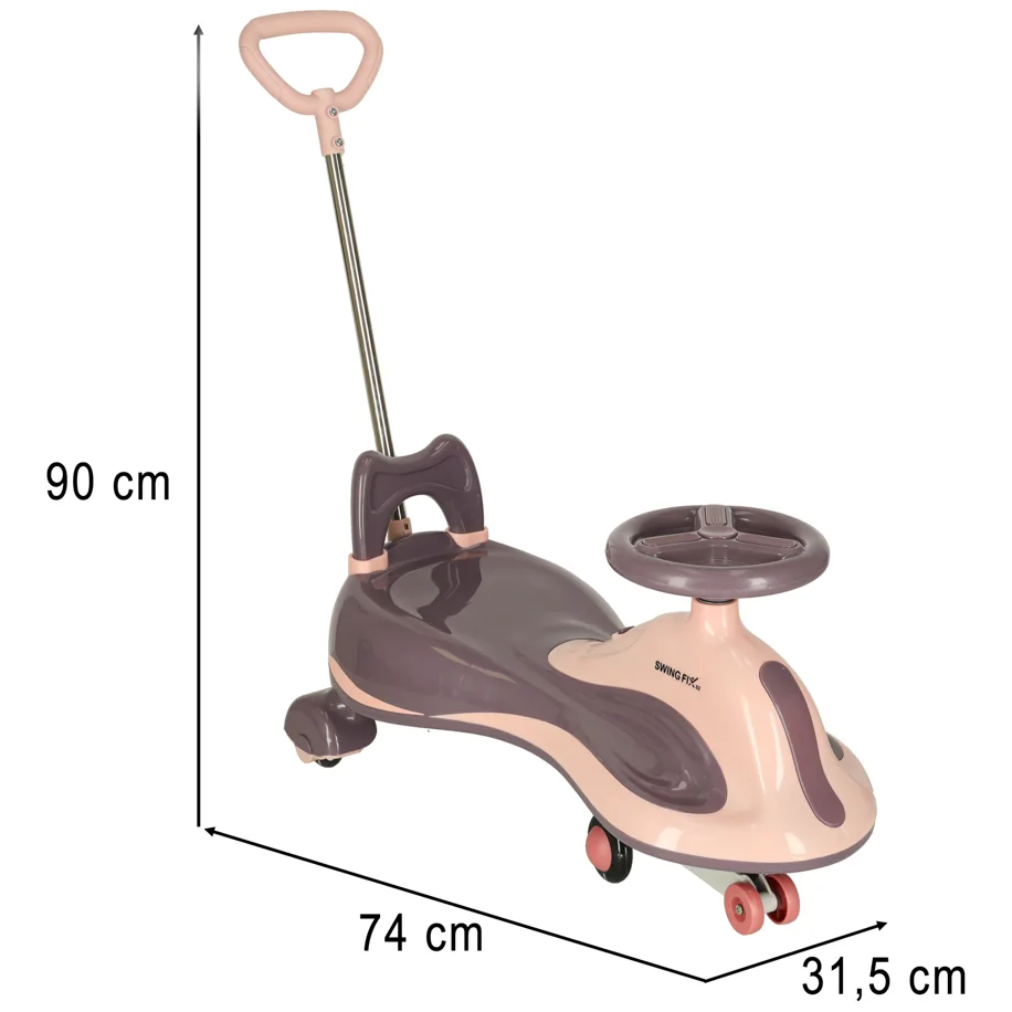 Jeździk grawitacyjny LED Swing FIX S2 skuter z rączką fioletowy max 100kg - obrazek 11