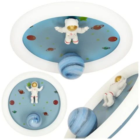 Lampa LED sufitowa plafon do pokoju dziecięcego ściemniana + pilot astronauta