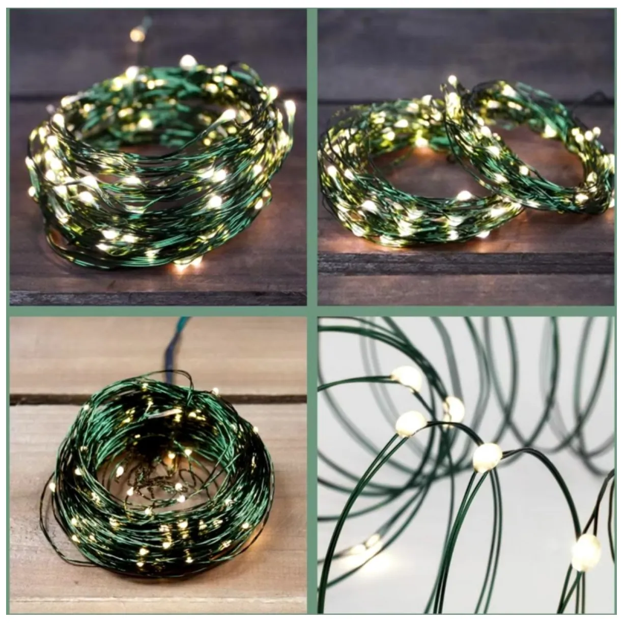 Zewnętrzne/ wewnętrzne lampki choinkowe drucik 1000 LED 100m, ciepłe białe - obrazek 4