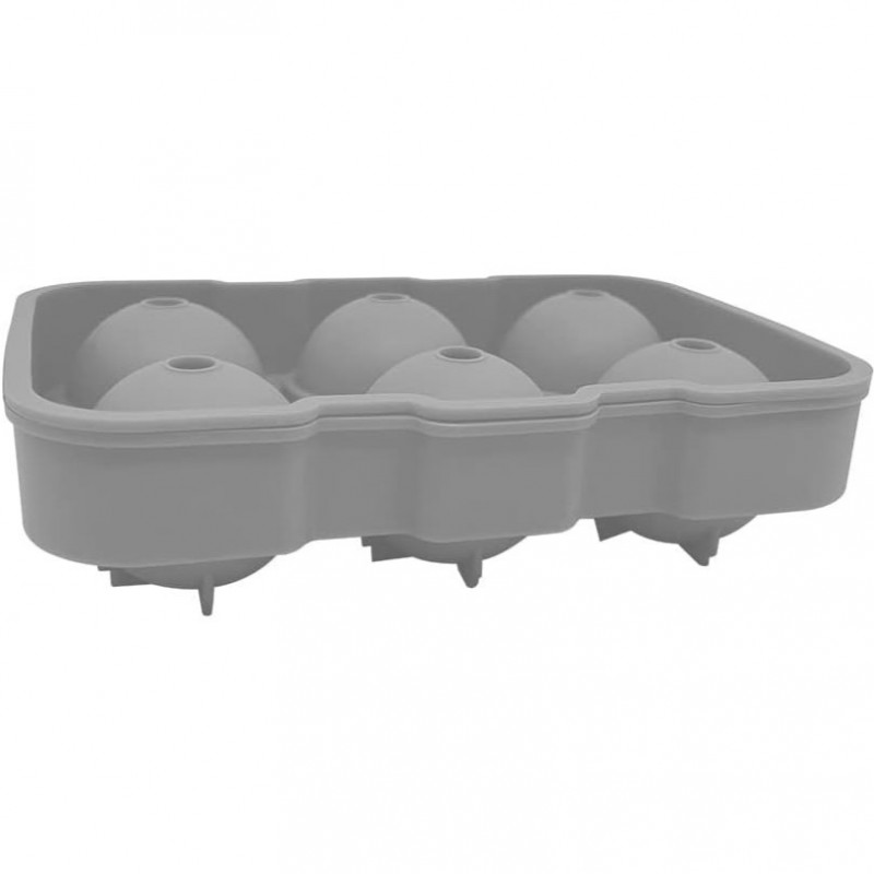 Foremki silikonowe do kostek lodów, na 6 dużych kulek lodu, szary FNL01 - obrazek 4