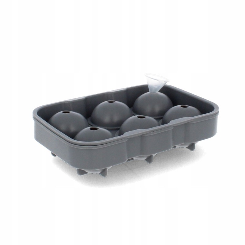 Foremki silikonowe do kostek lodów, na 6 dużych kulek lodu, szary FNL01 - obrazek 6