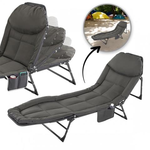 Łóżko turystyczne, polowe, kanadyjka 200 x 64cm składane z kieszonką AR06SZ