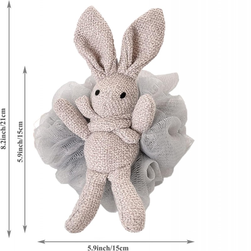 Szczotka gąbka do mycia ciała BUNNY na mokro XL 15cm falbanki GB10SZ - obrazek 2