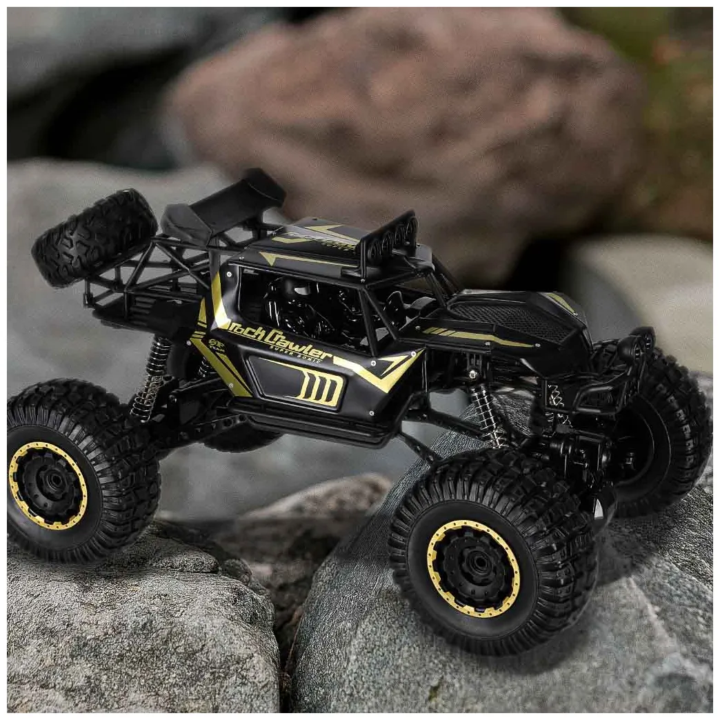 Duży zdalnie sterowany samochód terenowy Rock Crawler 1:8 metal czarny - obrazek 13