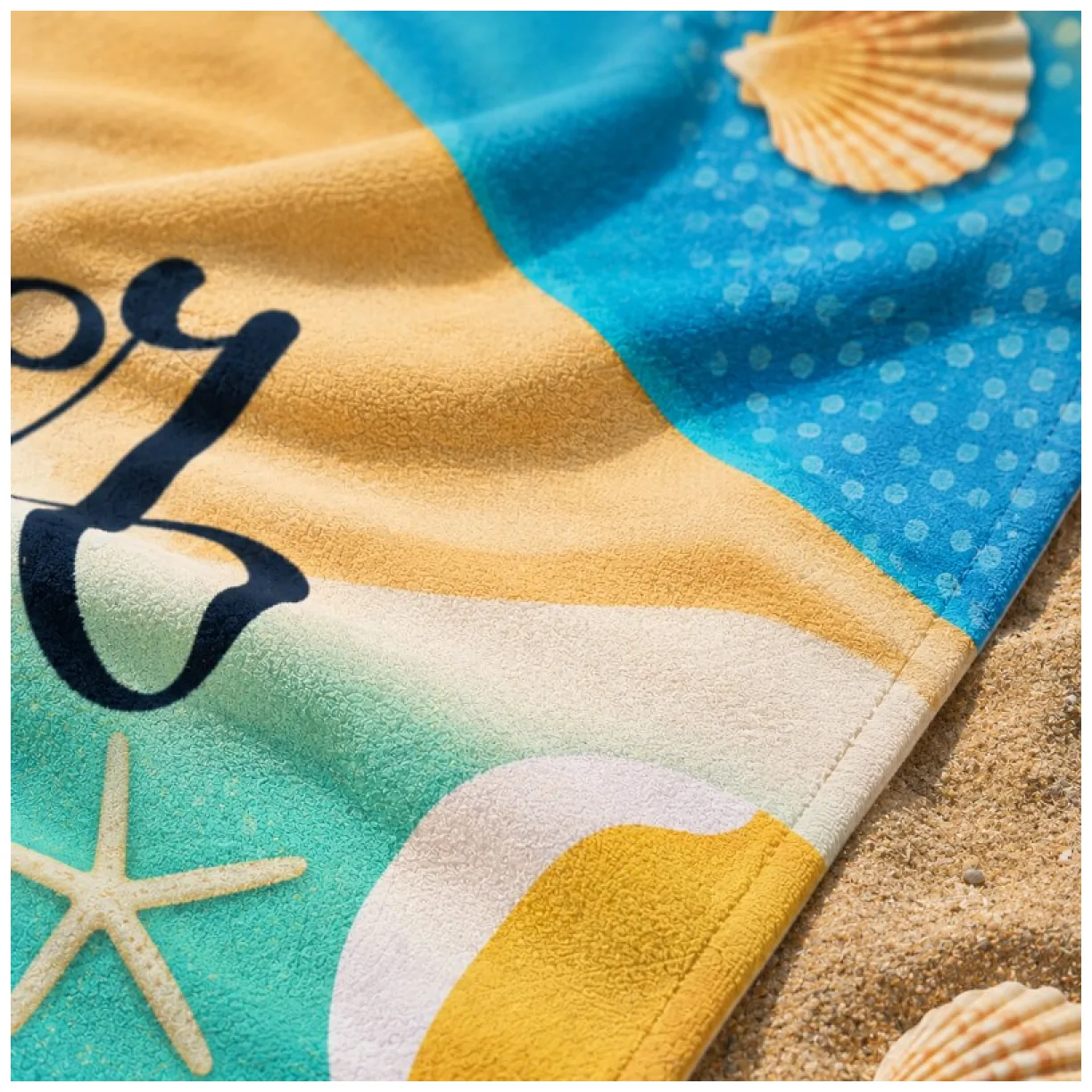 Ręcznik plażowy, na basen SUMMER TIME, wakacyjny morze 150x70 - obrazek 4
