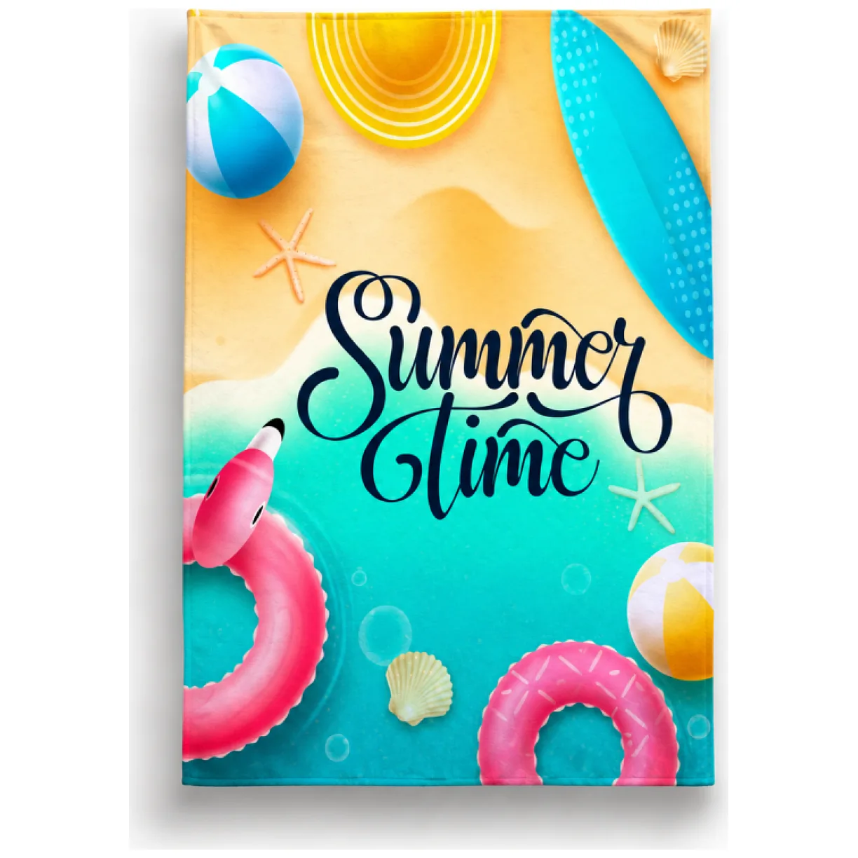 Ręcznik plażowy, na basen SUMMER TIME, wakacyjny morze 150x70 - obrazek 5