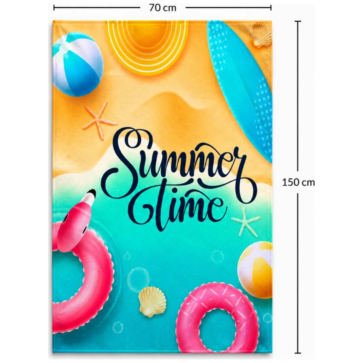 Ręcznik plażowy, na basen SUMMER TIME, wakacyjny morze 150x70 - obrazek 6
