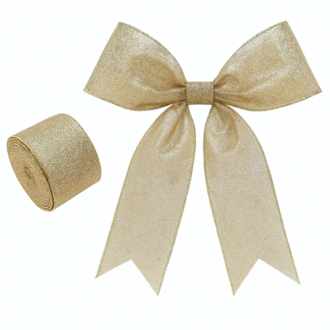 Taśma świąteczna na kokardy, wstążka na prezent Bożonarodzeniowa 5cm x 2m KSN137