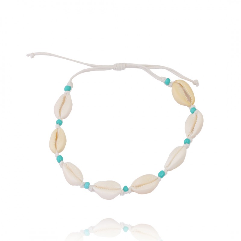 Bransoletka z muszelkami na stopę B537 - obrazek 2