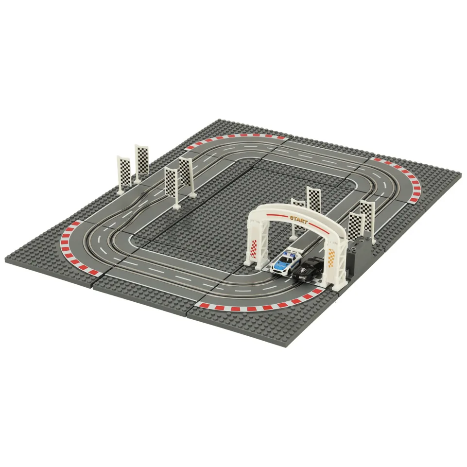 Tor samochodowy wyścigowy policyjny elektryczny + 2 auta klocki konstrukcyjne GD-01 - obrazek 4
