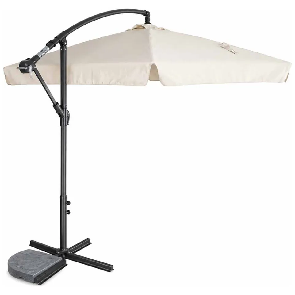Parasol ogrodowy LUARO duży składany z wysięgnikiem 290cm beżowy - obrazek 12