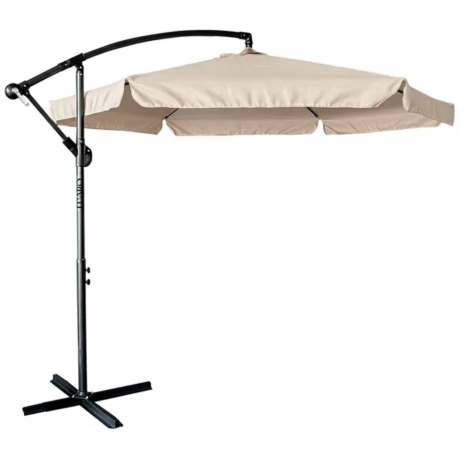 Parasol ogrodowy LUARO duży składany z wysięgnikiem 290cm beżowy - obrazek 6