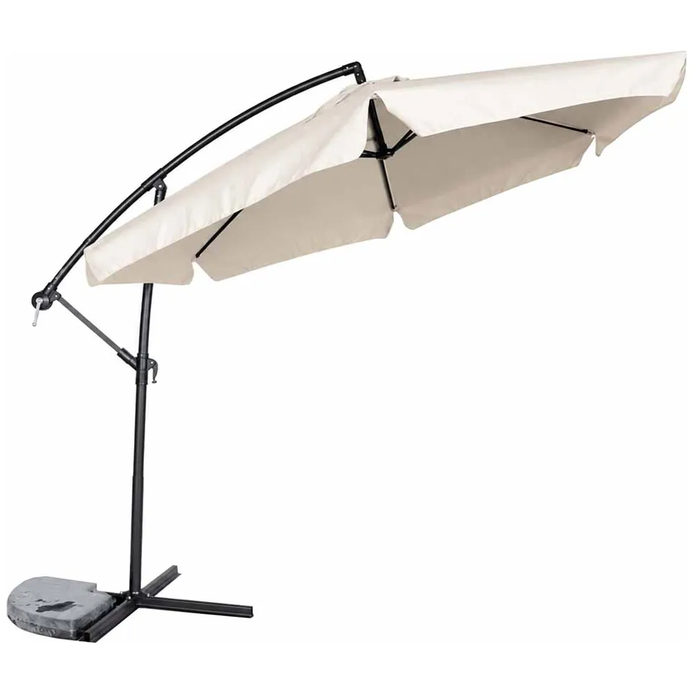 Parasol ogrodowy LUARO duży składany z wysięgnikiem 290cm beżowy - obrazek 9