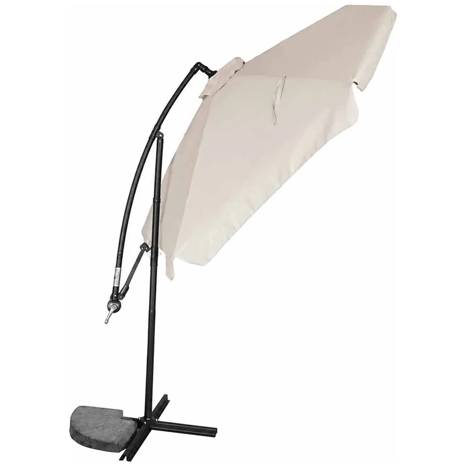 Parasol ogrodowy LUARO duży składany z wysięgnikiem 290cm beżowy - obrazek 10