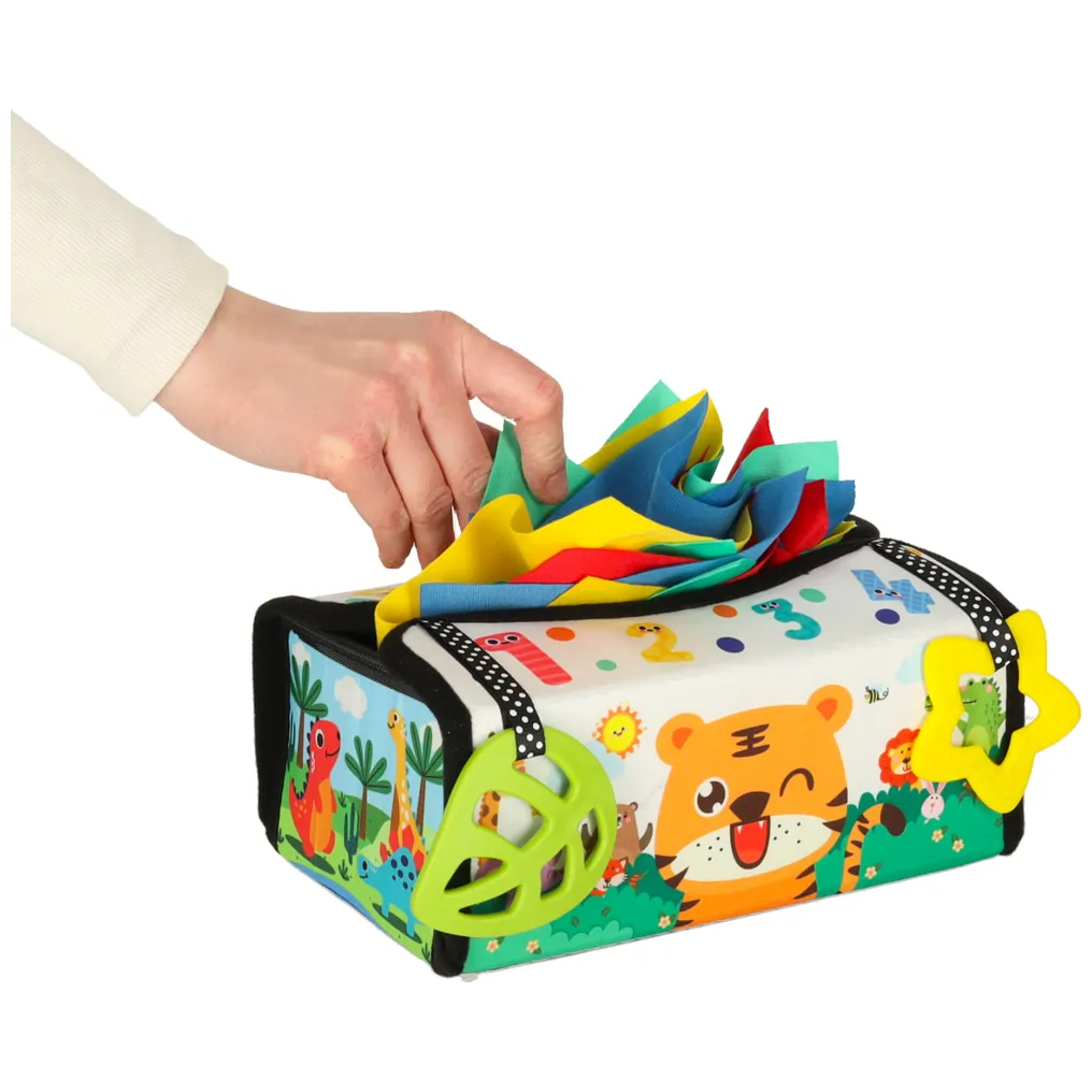 Sensoryczny sorter Montessori z chusteczkami i matą 2w1 dla niemowląt - obrazek 12