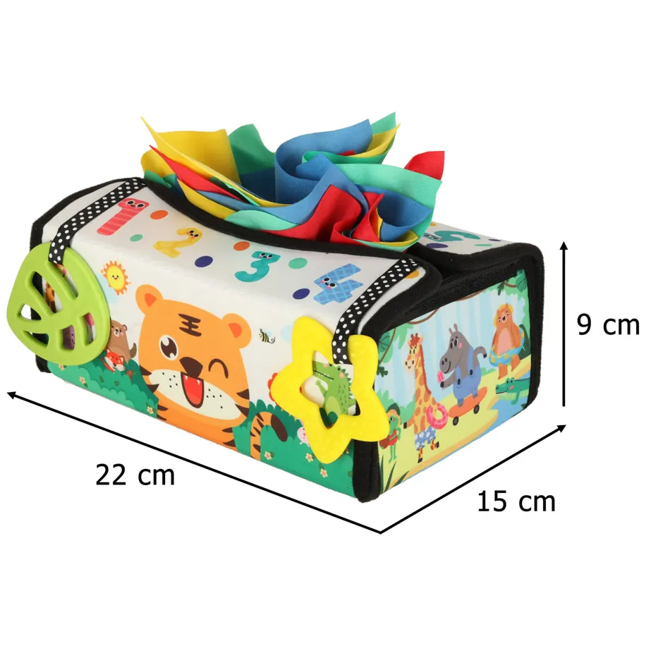 Sensoryczny sorter Montessori z chusteczkami i matą 2w1 dla niemowląt - obrazek 17