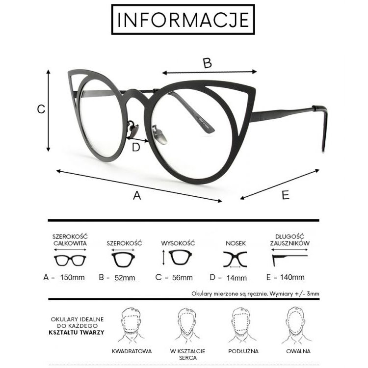 OKULARY "ROYAL CAT EYES" - BIAŁE Z NIEBIESKIM OK70WZ5 - obrazek 2