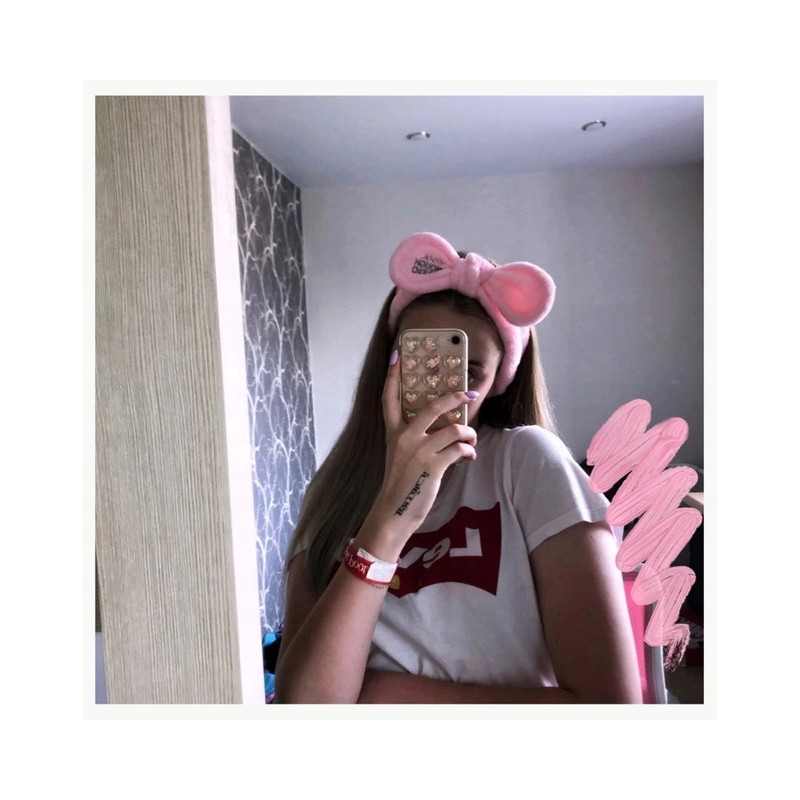 Opaska kosmetyczna uszka ozdobna na gumce O321R - obrazek 5