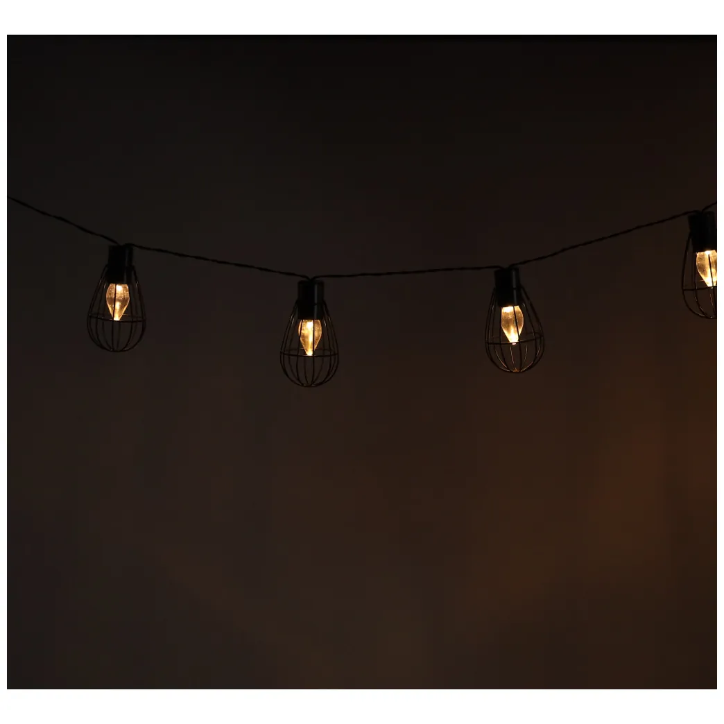 Solarne lampki ogrodowe girlanda loft 10 LED wodoodporna na balkon patio - obrazek 5