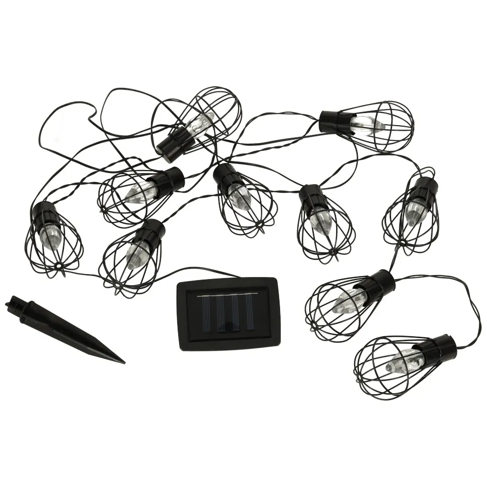 Solarne lampki ogrodowe girlanda loft 10 LED wodoodporna na balkon patio - obrazek 6