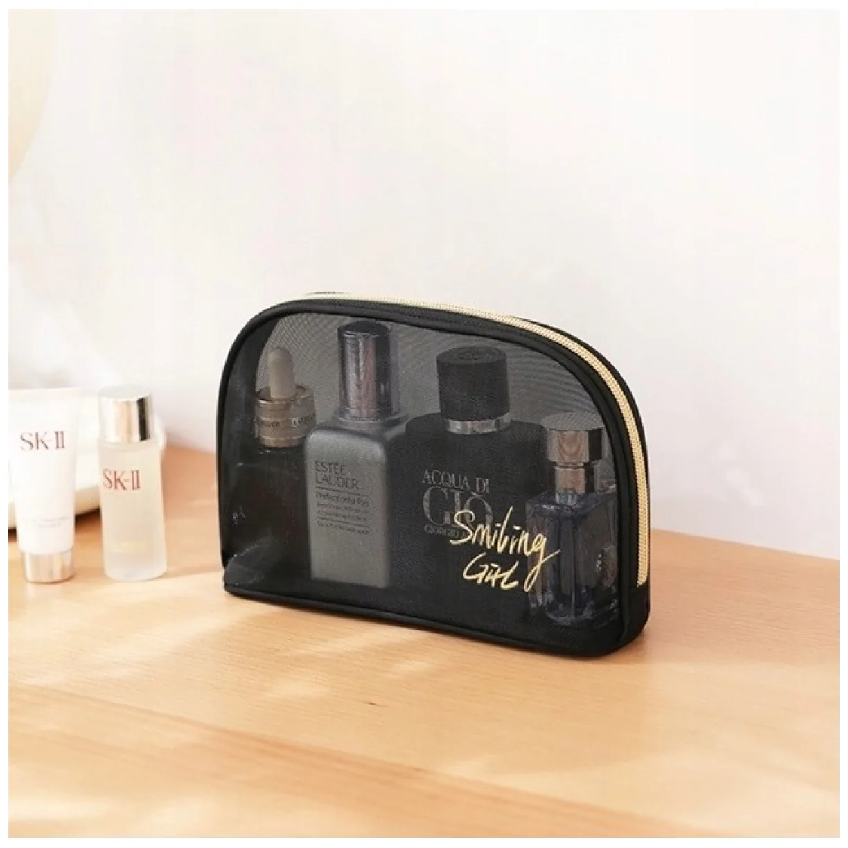 Kosmetyczka organizer na kosmetyki SMILING GIRL rozm. S 22x15x7cm - obrazek 2