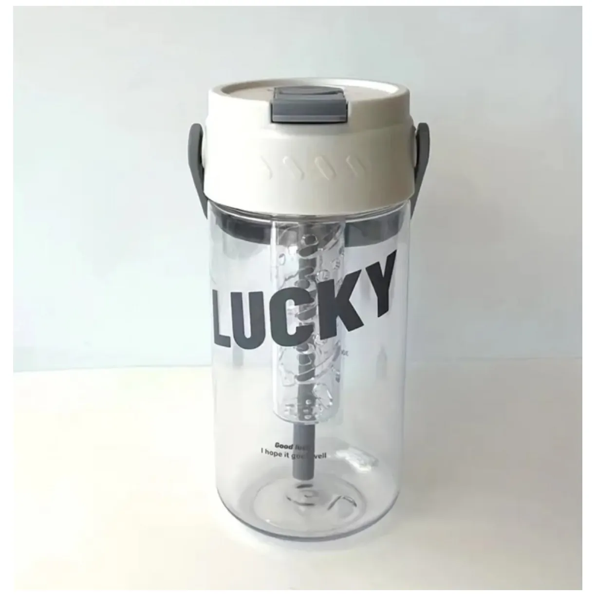 Butelka, bidon na wodę z koszyczkiem i słomką 800 ML Lucky BD36 - obrazek 10