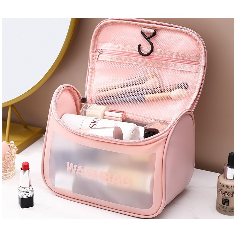 Kosmetyczka rozkładana WASHBAG kuferek różowy KS46R - obrazek 2