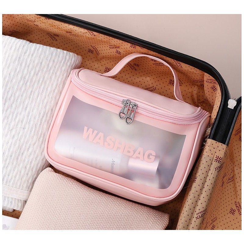 Kosmetyczka rozkładana WASHBAG kuferek różowy KS46R - obrazek 6