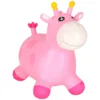 Skoczek dla dzieci do skakania z pompką gumowy różowa żyrafa