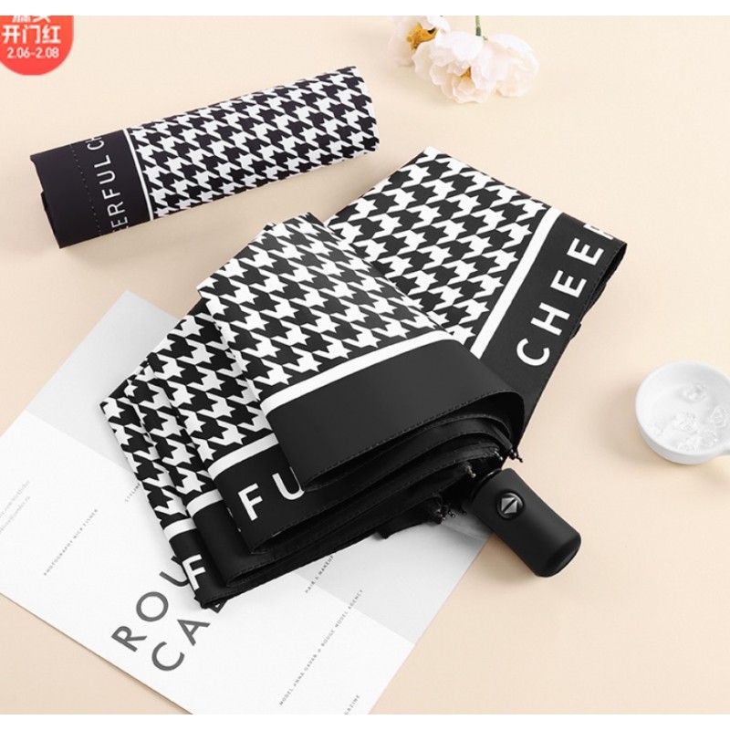 PARASOL UMBRELLA AUTOMAT PEPITKA CZARNA PAR09WZ1 - obrazek 4