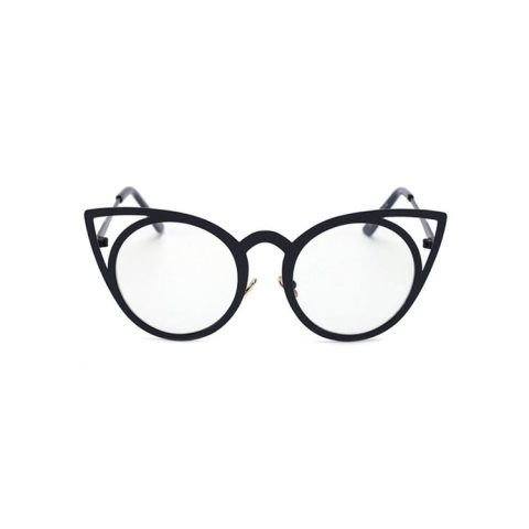 OKULARY "ROYAL CAT EYES" - CZARNE ZERÓWKI OK70WZ7