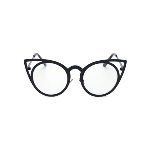 OKULARY "ROYAL CAT EYES" - CZARNE ZERÓWKI OK70WZ7