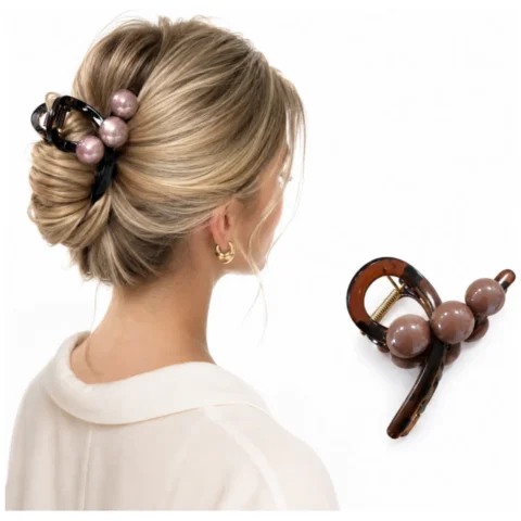 Spinka do włosów, do koka, elegancka klamra XL z kuleczkami