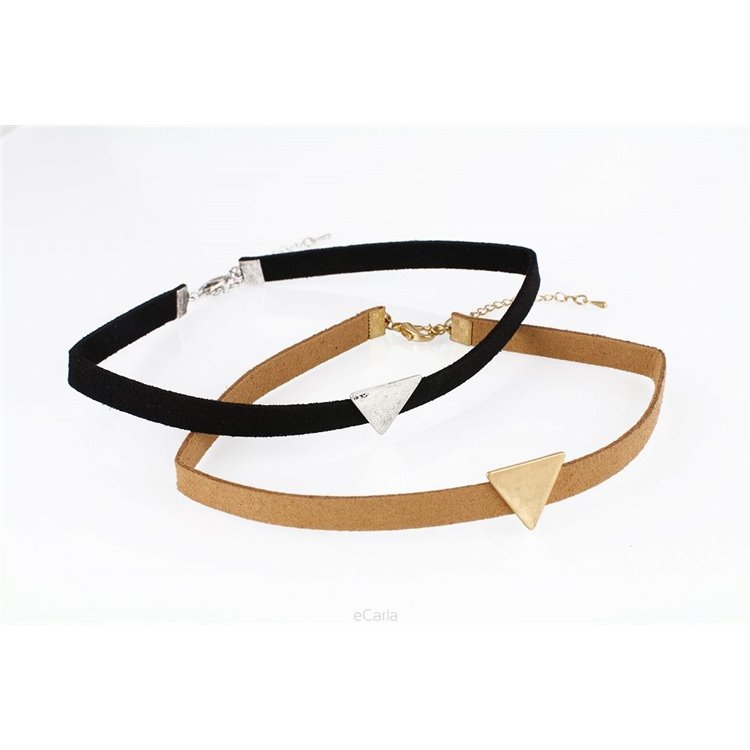 NASZYJNIK CHOKER SIMPLE TRIANGLE - BRĄZOWY N487BR - obrazek 2