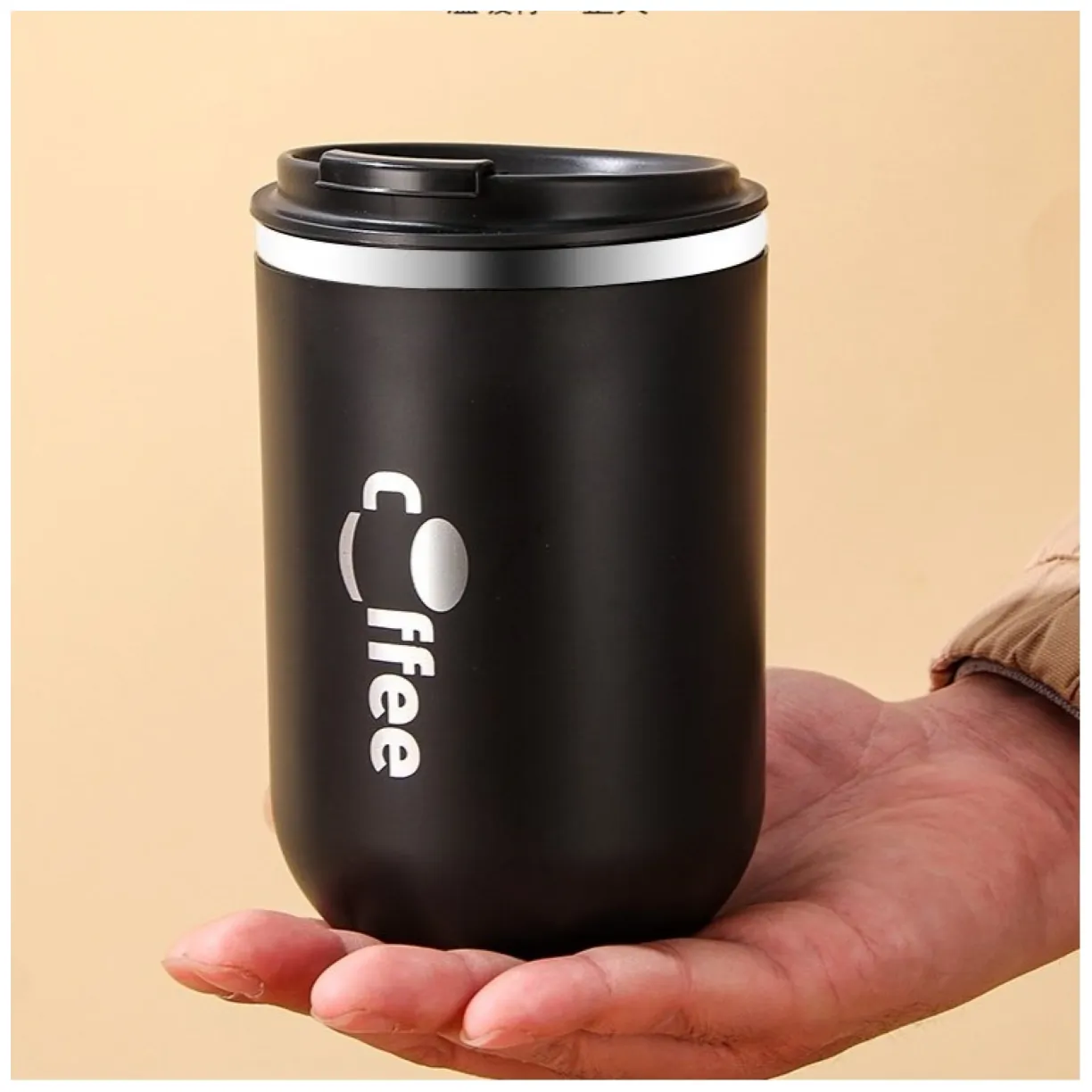 DUŻY POJEMNY KUBEK TERMICZNY ze słomką 500 ml TERMOS zamykany COFFE CUP07WZ3 - obrazek 3