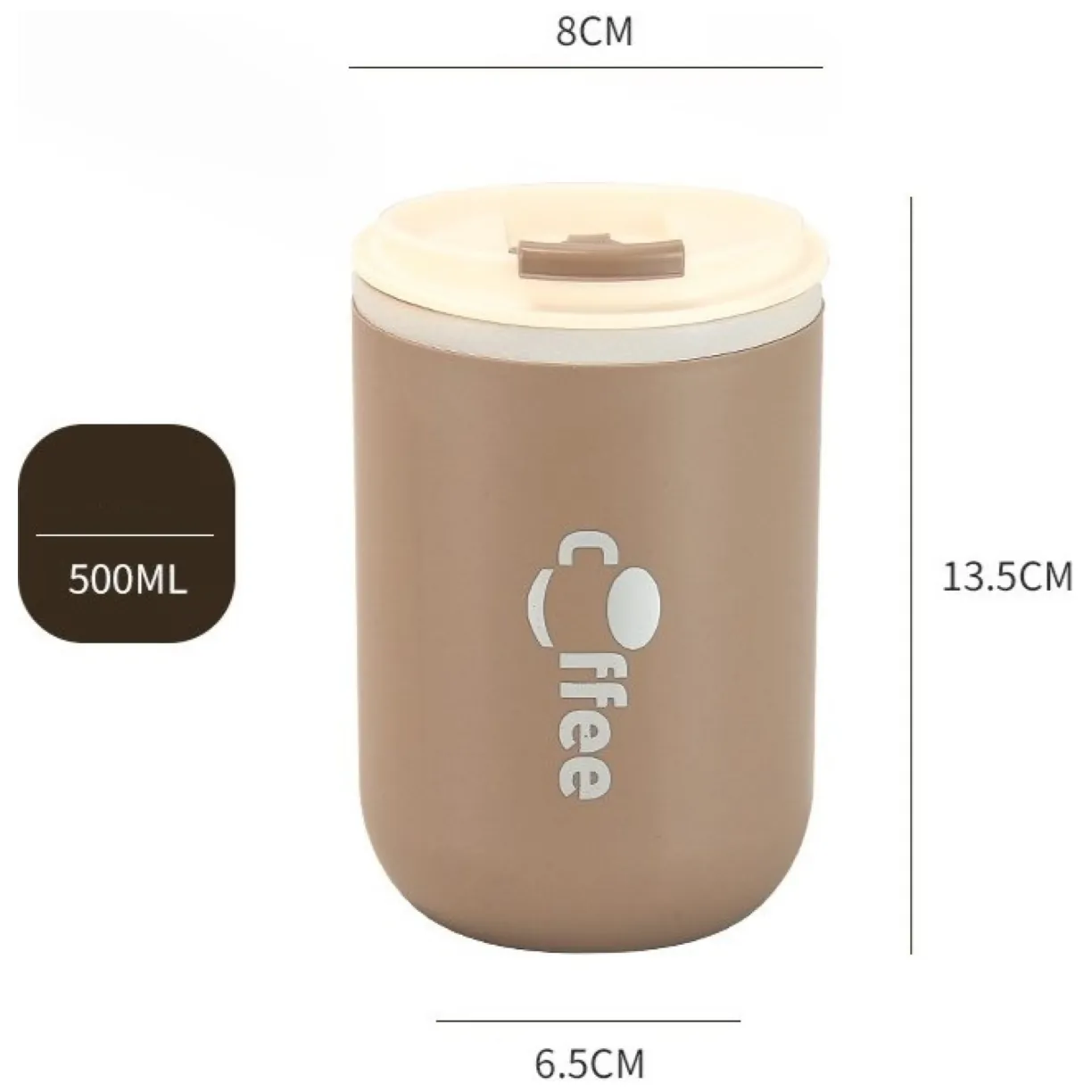 DUŻY POJEMNY KUBEK TERMICZNY ze słomką 500 ml TERMOS zamykany COFFE CUP07WZ3 - obrazek 10