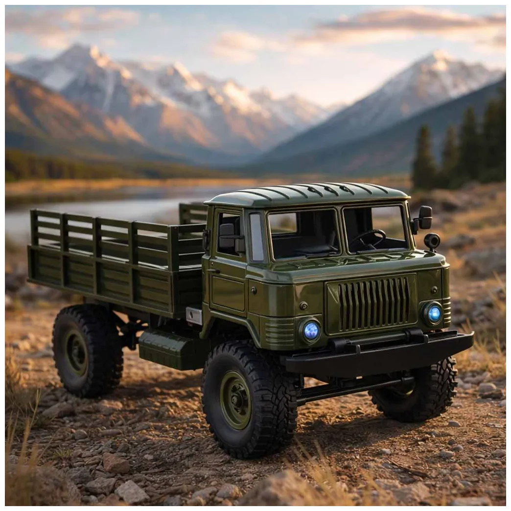 Zdalnie sterowana ciężarówka wojskowa off-road 4WD z światłami LED - obrazek 13