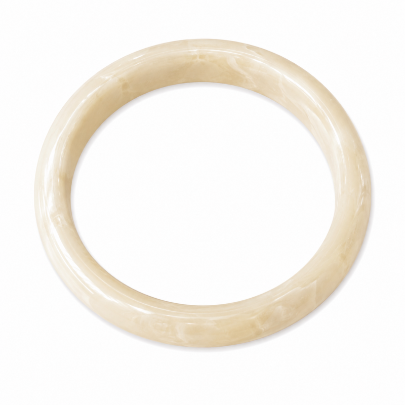 Modowa bransoletka, obręcz z żywicy, marmurkowa kość słoniowa 12mm B545 - obrazek 2
