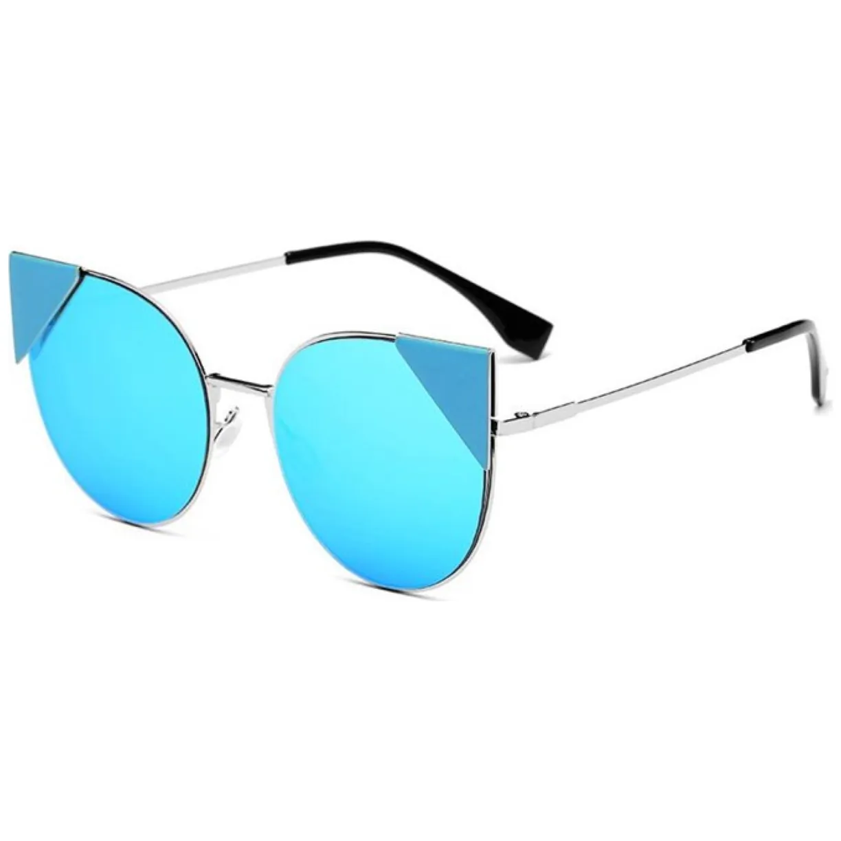 OKULARY LUSTRZANE CAT TRIANGLE - NIEBIESKIE - obrazek 3