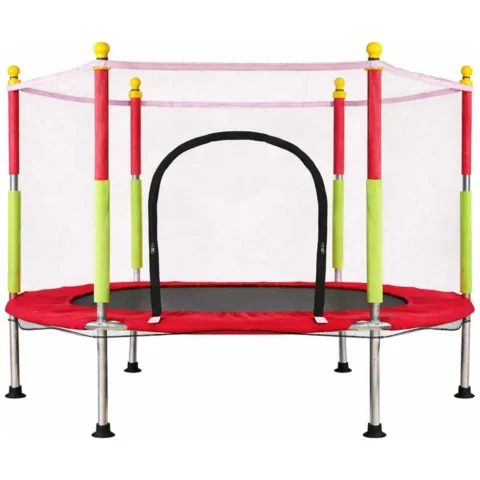 Trampolina do domu ogrodu dla dzieci siatka piłki 140cm 55inch czerwona