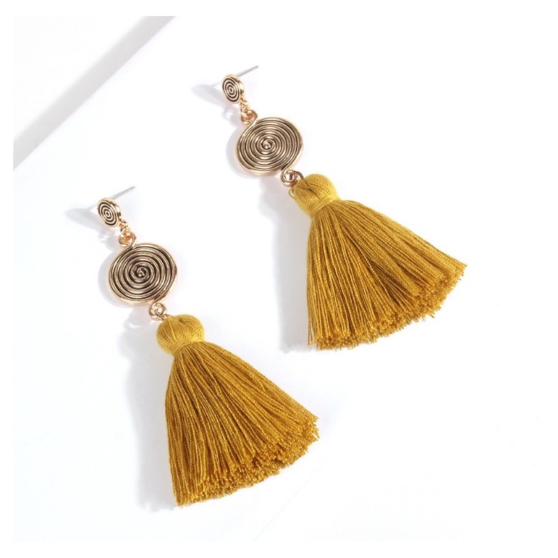 Kolczyki wiszące chwosty K1167ZO - obrazek 2