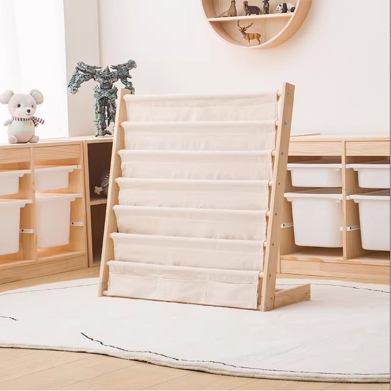 Regał, 6 poziomowy stojak, organizer na książki z kieszonkami 79 x 60 cm SZ45 - obrazek 10