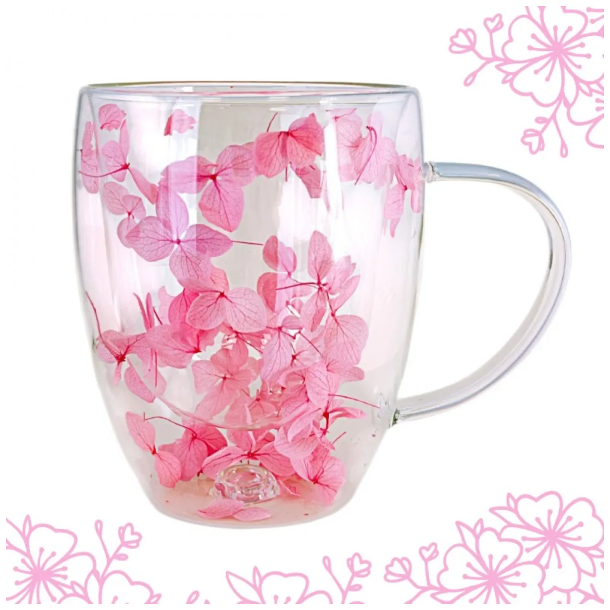 Szklanka termiczna z hortensją w środku róż 300 ml 1szt SZK77 - obrazek 6