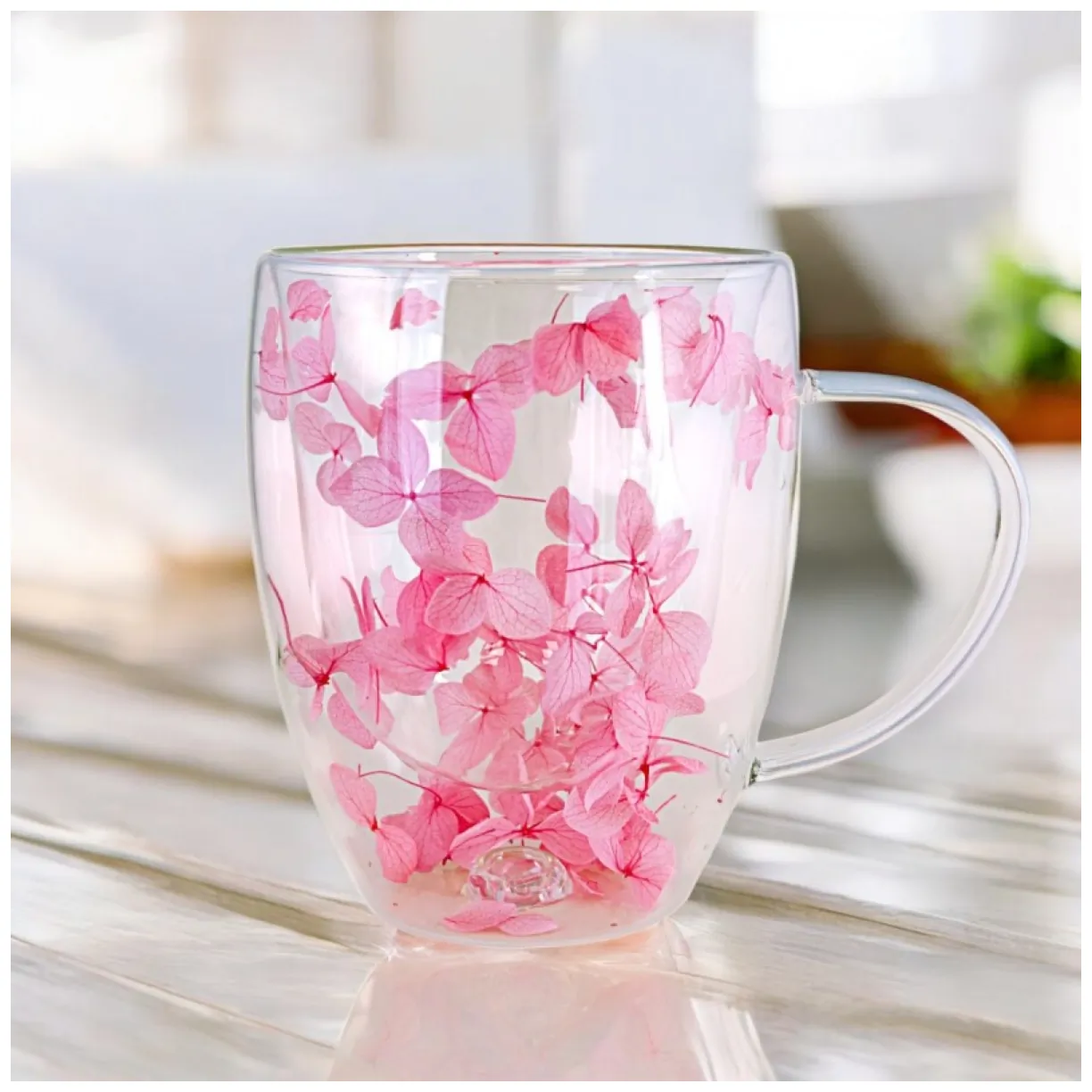 Szklanka termiczna z hortensją w środku róż 300 ml 1szt SZK77 - obrazek 8