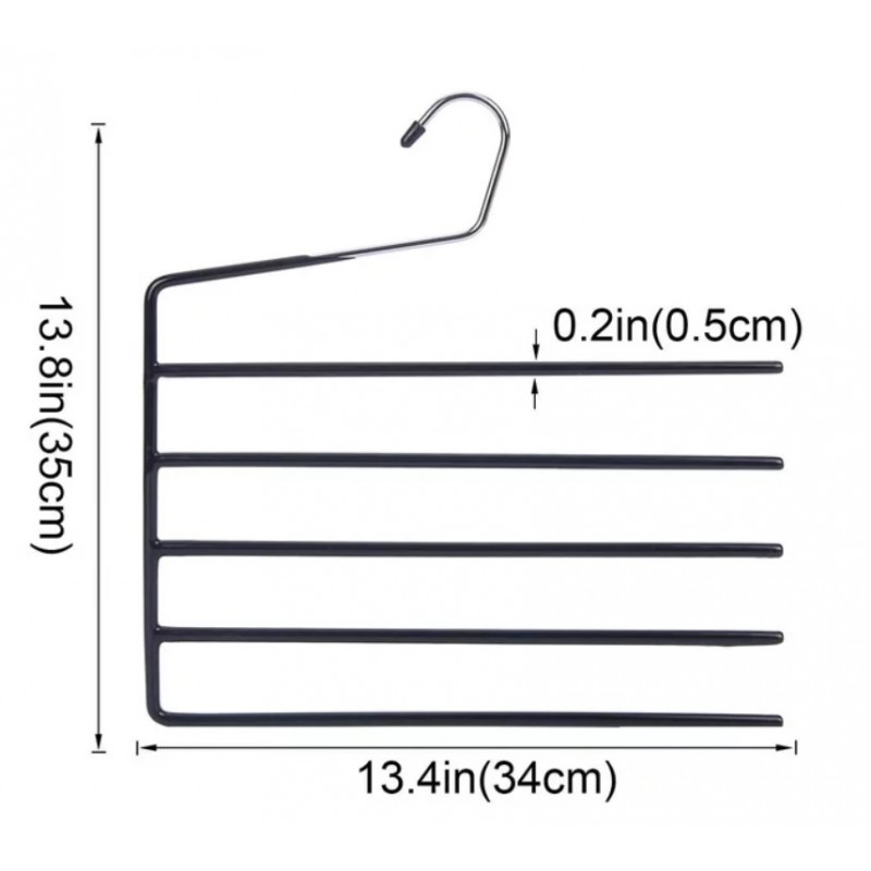Wieszak, uchwyt, haczyk na spodnie szaliki 5 par do szafy 1 SZT U23 - obrazek 2