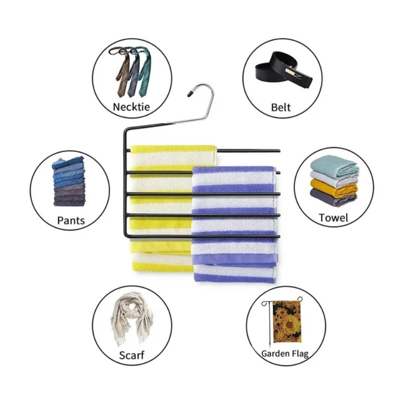 Wieszak, uchwyt, haczyk na spodnie szaliki 5 par do szafy 1 SZT U23 - obrazek 3