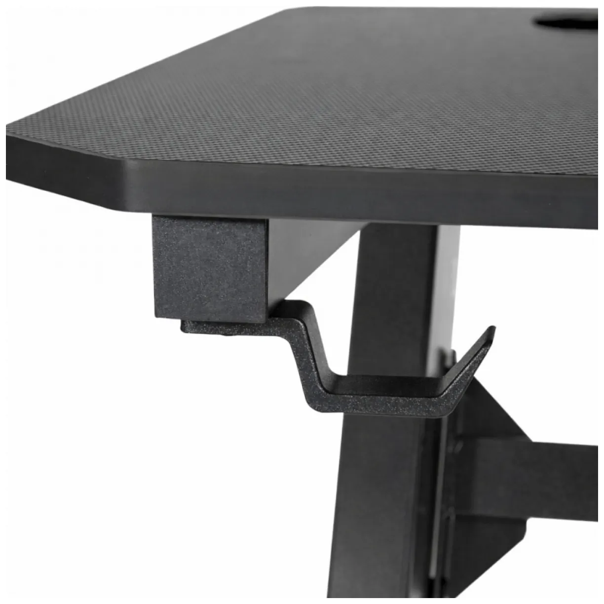 Biurko gamingowe, komputerowe z uchwytami na słuchawki, wodę 120 x 60 x 75 cm czarne STL25CZ - obrazek 5